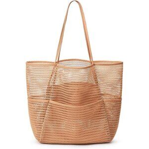 BeachNylon Mesh Tote Bag Tan